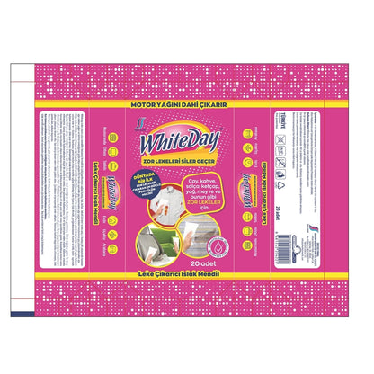 Whiteday Stain Remover Wet Wipes 20 Pieces