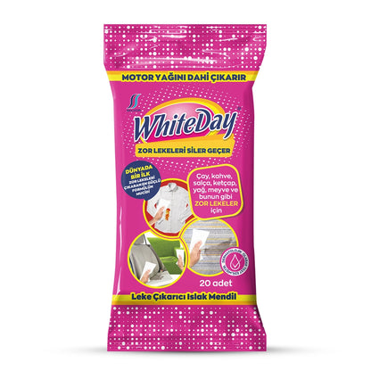 Whiteday Stain Remover Wet Wipes 20 Pieces
