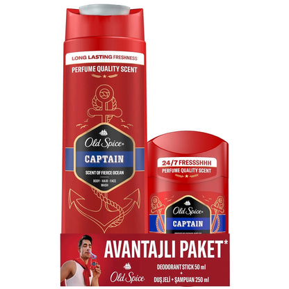 Old Spice Captain Personal Care Set (Deodorant Stick 50 ml + Shower Gel 250 ml)