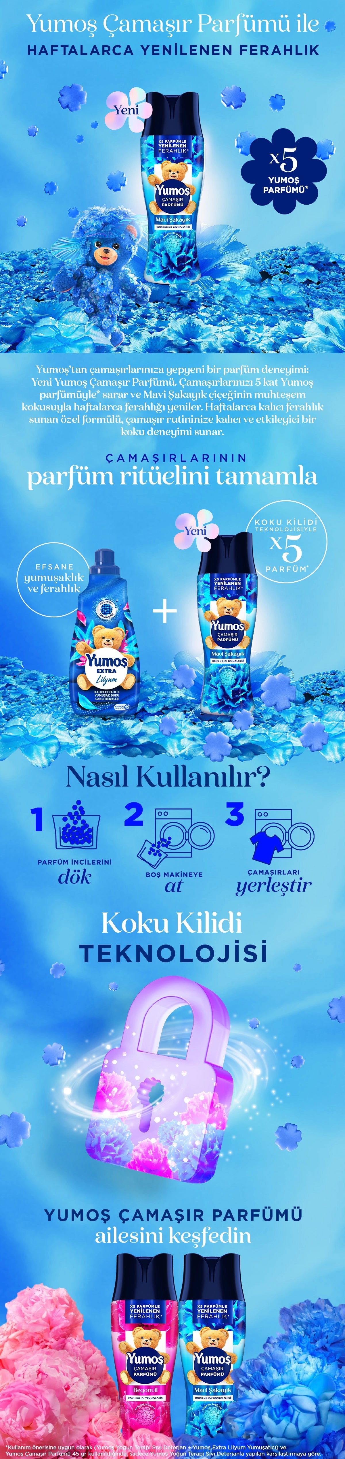 Yumoş Laundry Perfume Blue Peony 200 gr