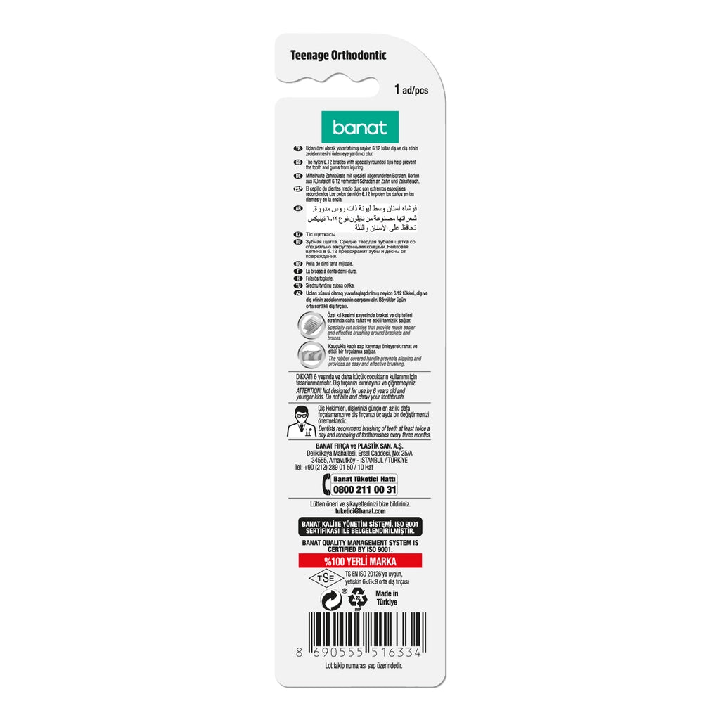 Banat Teenage Orthodontic Toothbrush (Soft)