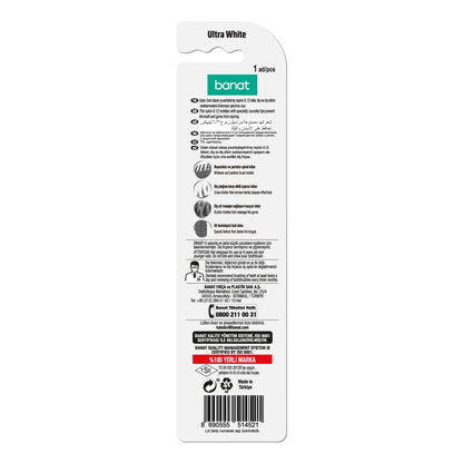 Banat Ultra White Toothbrush 1+1 (Medium)