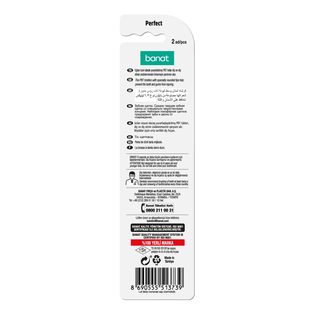 Banat Perfect Toothbrush 1+1 (Medium)