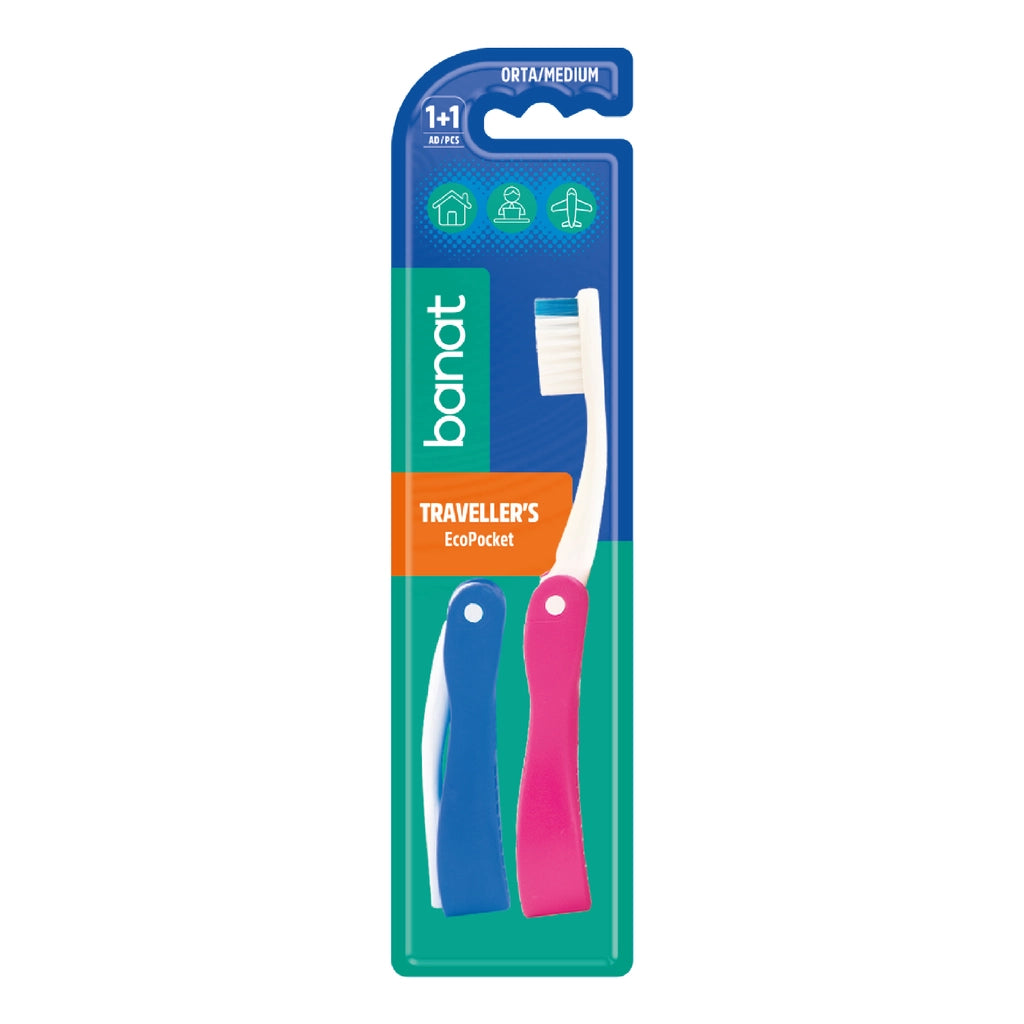 Banat Eco Travel Toothbrush 1+1 (Medium)