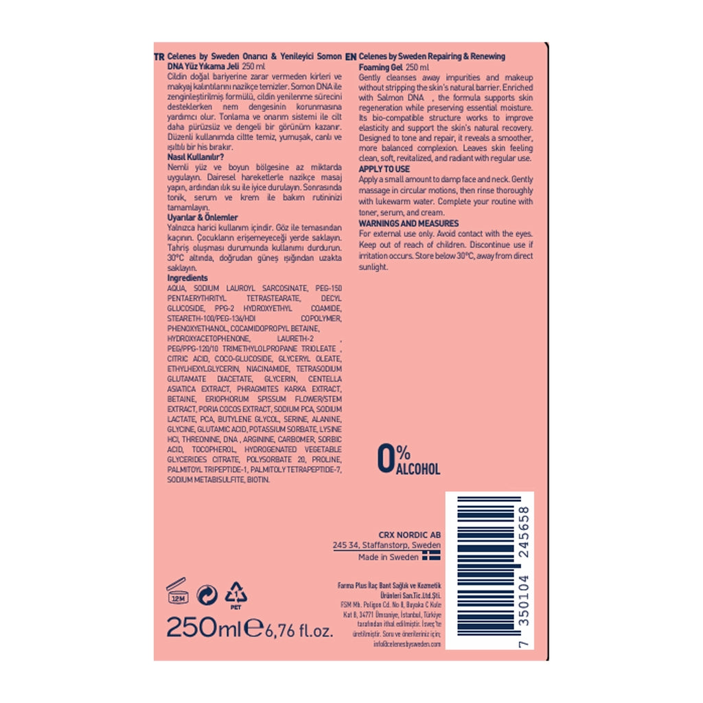 Celenes Salmon DNA Face Wash Gel 250 ml