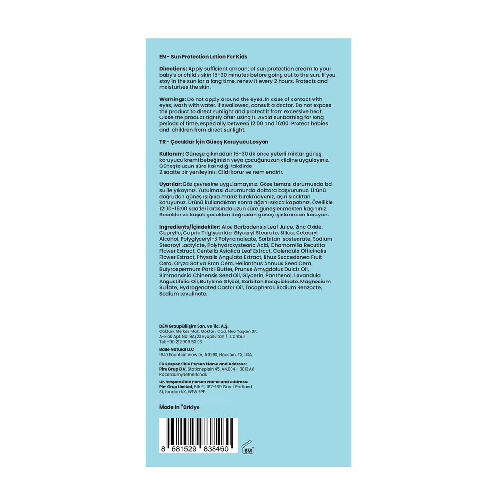 Bade Natural 50+SPF High Protection Children&
