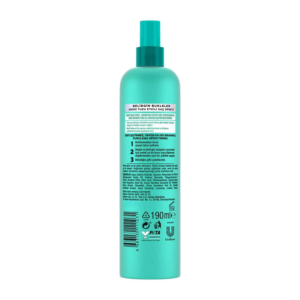 Elidor Defined Curls Sea Salt Effect Hair Spray 190 ml