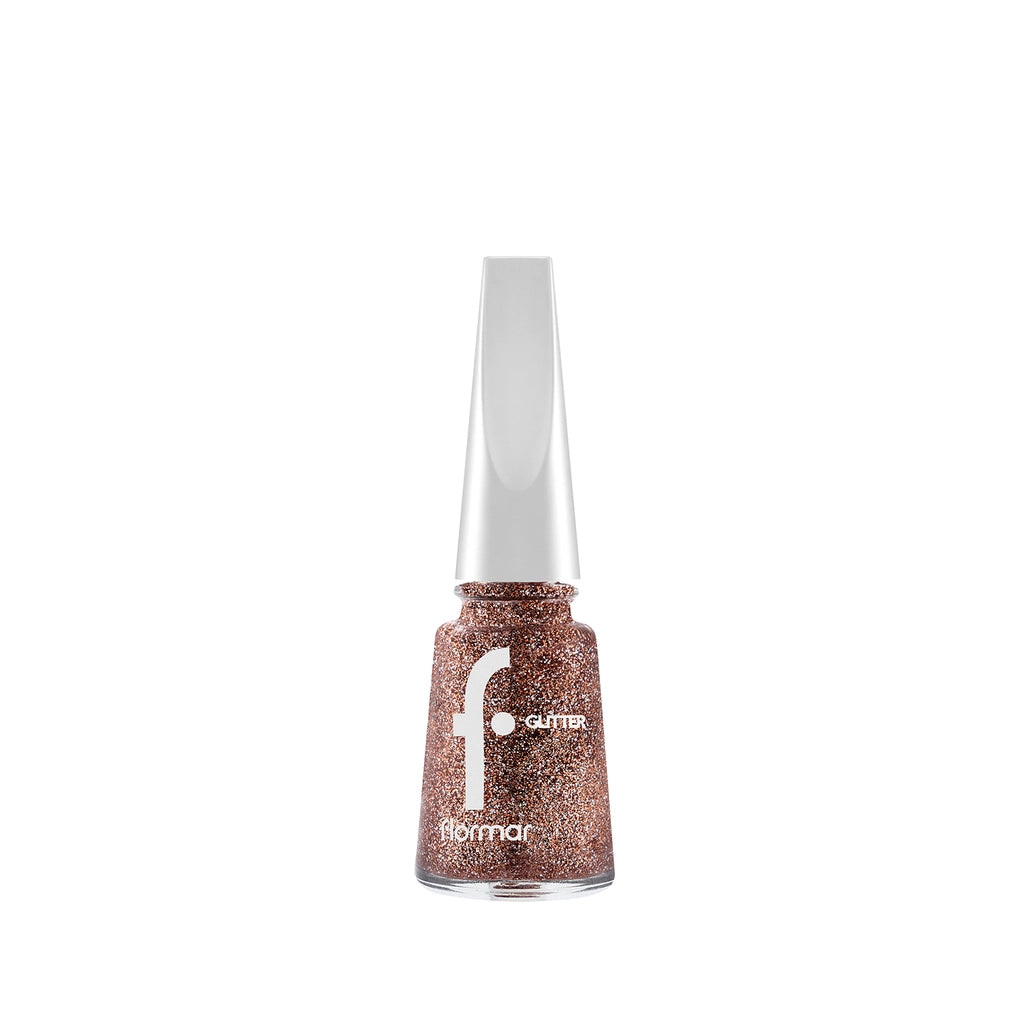 Flormar Glitter Translucent Glitter Nail Polish GL43 Rose Gold