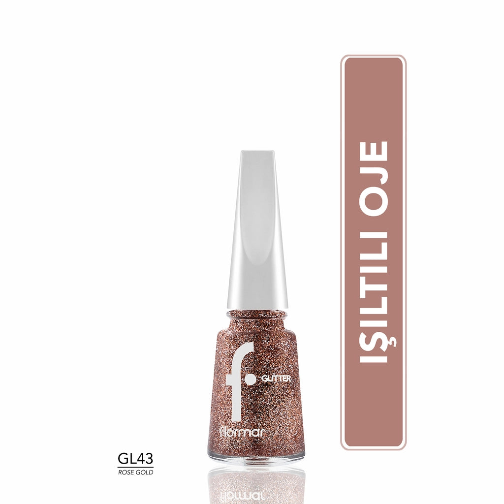 Flormar Glitter Translucent Glitter Nail Polish GL07 Sapphire Shine
