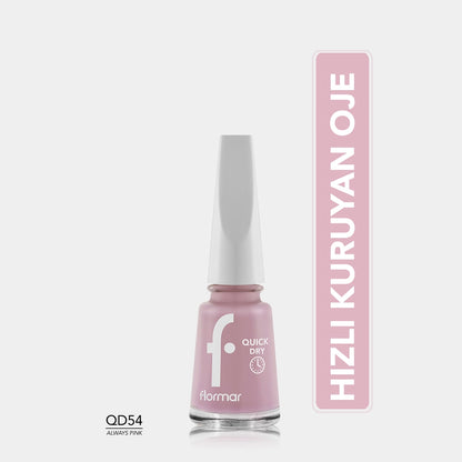 Flormar Quick Dry Intensely Pigmented Nail Polish QD54 Always Pink