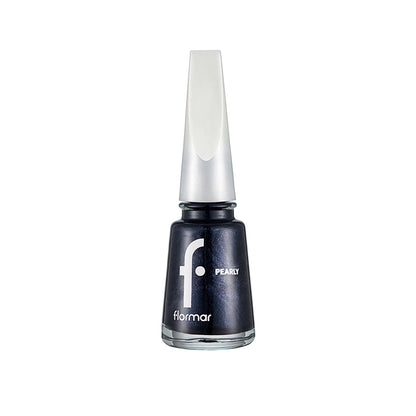 Flormar Pearly Semi Transparent Shiny Finish Pearlescent Nail Polish 398 Blue Black