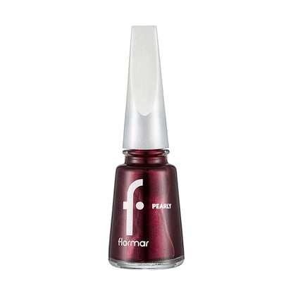 Flormar Pearly Semi Transparent Shiny Finish Pearlescent Nail Polish 068 Velvet Bordeaux
