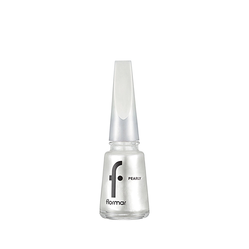 Flormar Pearly Intense Pigmented and Pearl Reflection Nail Polish 201 Luxury White