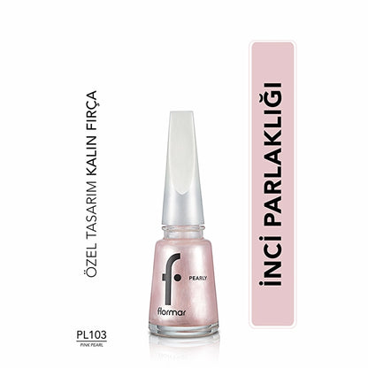 Flormar Pearly Semi Transparent Shiny Finish Pearlescent Nail Polish 398 Blue Black