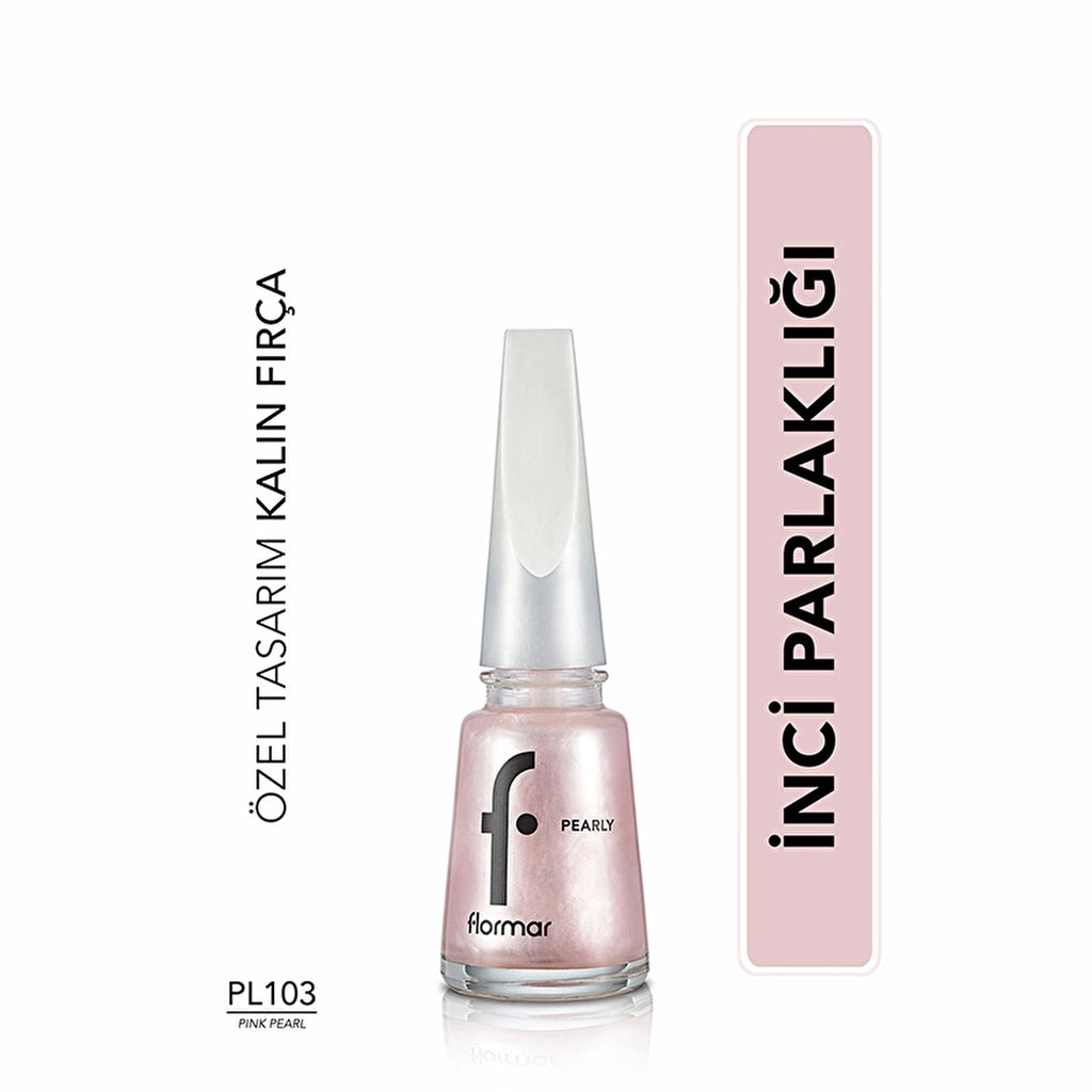 Flormar Pearly Intense Pigmented and Pearl Reflection Nail Polish 374 Crystal Light
