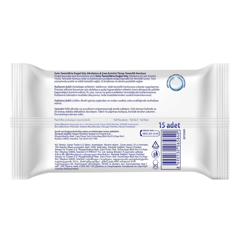 Solo Surface Cleaning Towel Eucalyptus &amp; Pine Breeze 15-pack