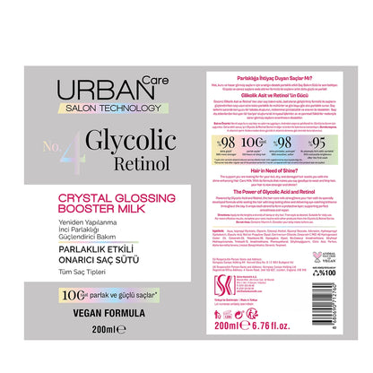 Urban Care No.4 Glycolic Retinol Repair Hair Care Milk with Shine Effect 200 ml