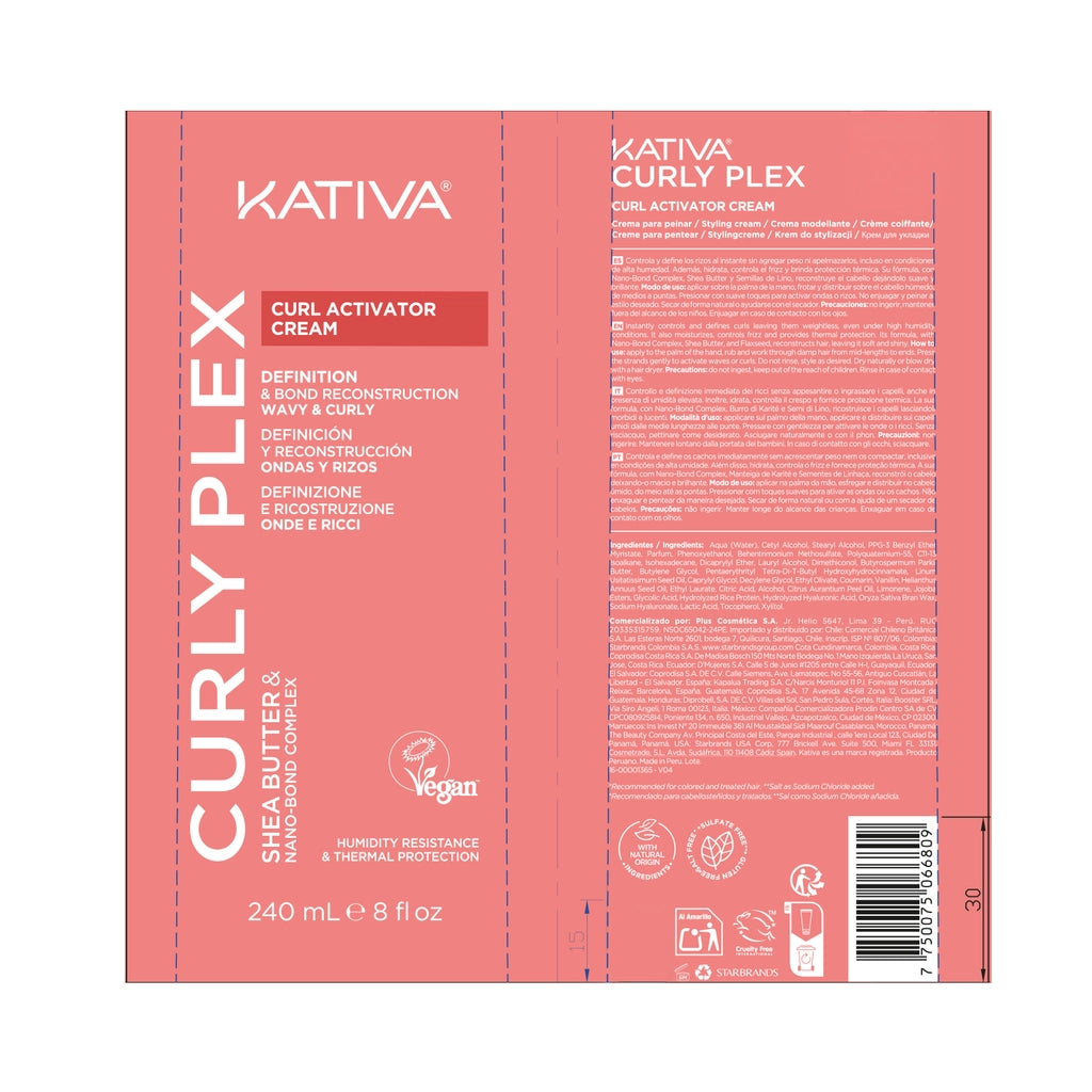 Kativa Curly Plex Curl Defining Styling Cream 240 ml