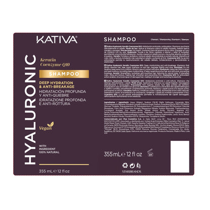 Kativa Hyaluronic Moisturizing Anti-Breakage Shampoo 355 ml
