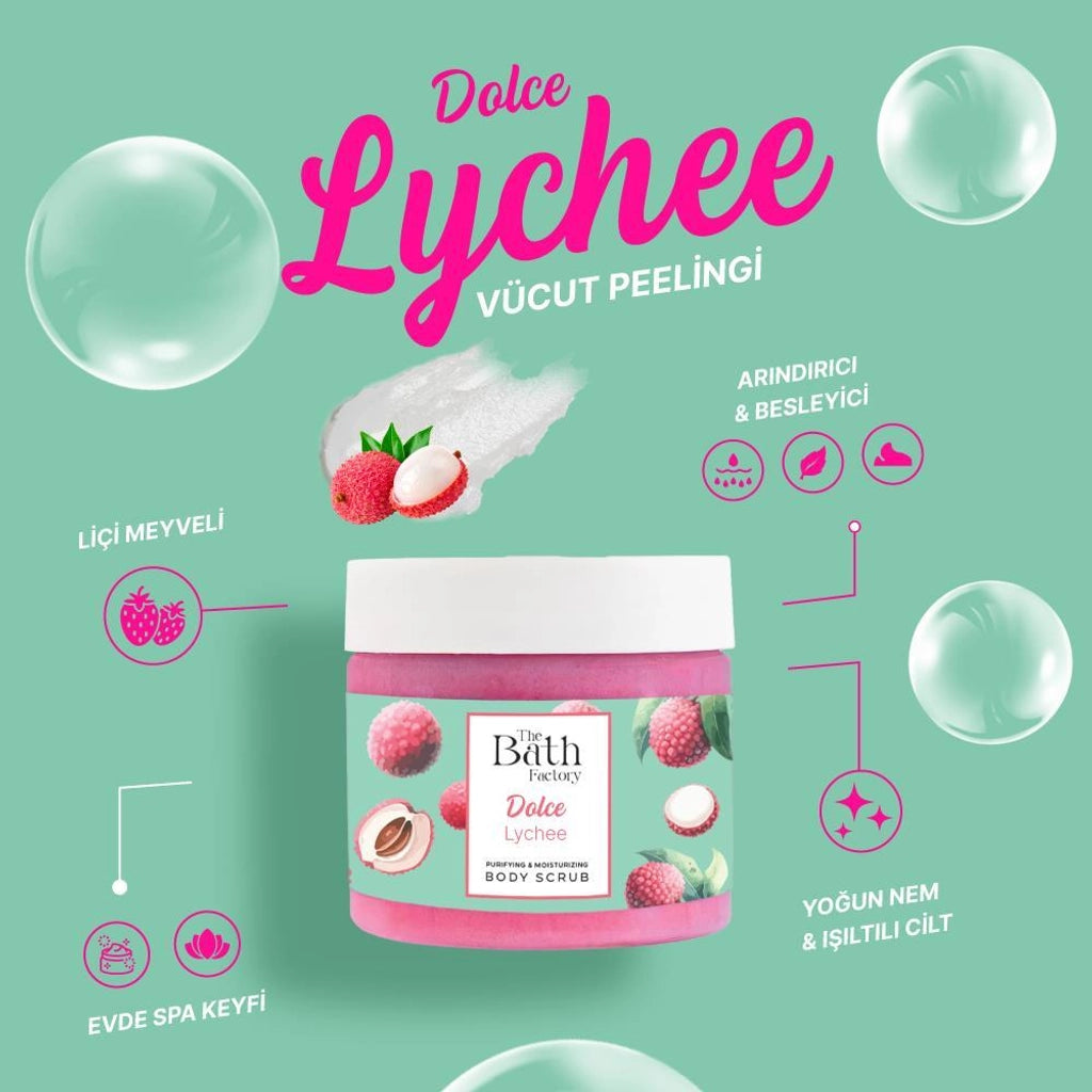 The Bath Factory Moisturizing and Purifying Dolche Lychee Body Peeling 300 gr