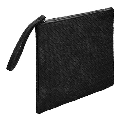 Eklips Black Knitted Pattern Reflective Clutch Bag