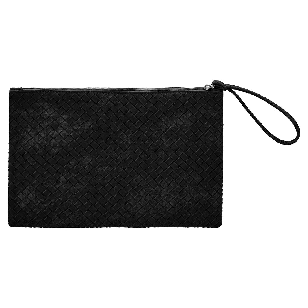 Eklips Black Knitted Pattern Reflective Clutch Bag