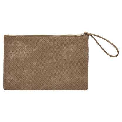 Eklips Beige Knitted Pattern Reflective Clutch Bag