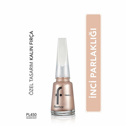 Flormar Pearly Intense Pigmented and Pearl Reflection Nail Polish 374 Crystal Light