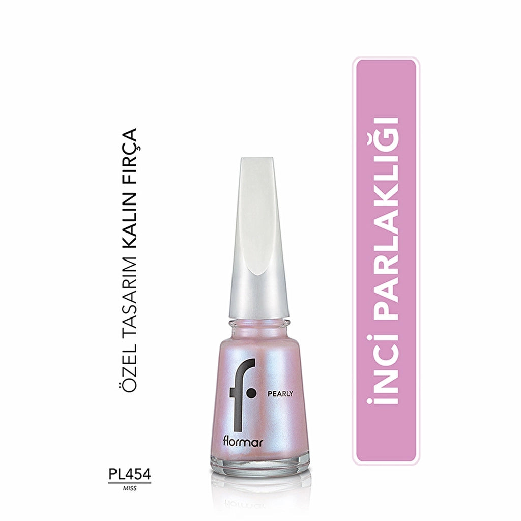 Flormar Pearly Intense Pigmented and Pearl Reflection Nail Polish 374 Crystal Light