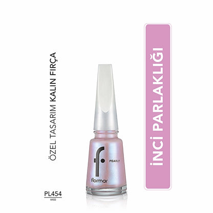 Flormar Pearly Intense Pigmented and Pearl Reflection Nail Polish 374 Crystal Light