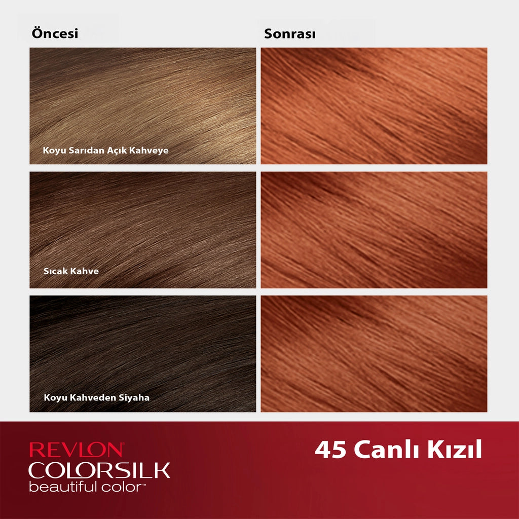 Revlon ColorSilk Beautiful Color Hair Dye 45 Vibrant Red