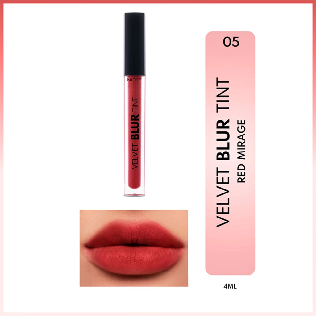 Note Velvet Blur Tint Velvet Finish Moisturizing Matte Lipstick 06 Terra Flame