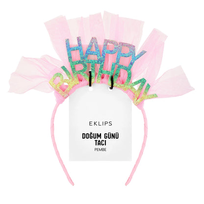 Eklips Happy Birthday Crown Pink