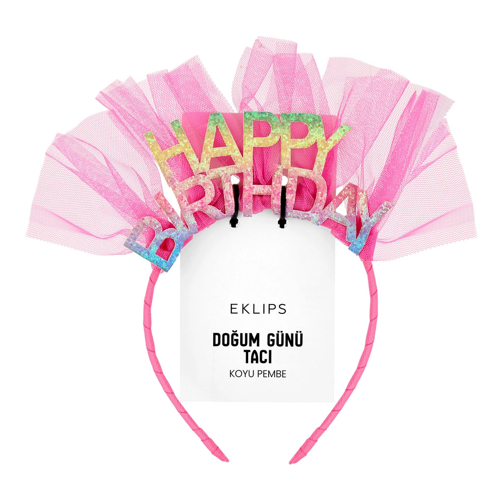 Eklips Birthday Happy Birthday Crown Dark Pink