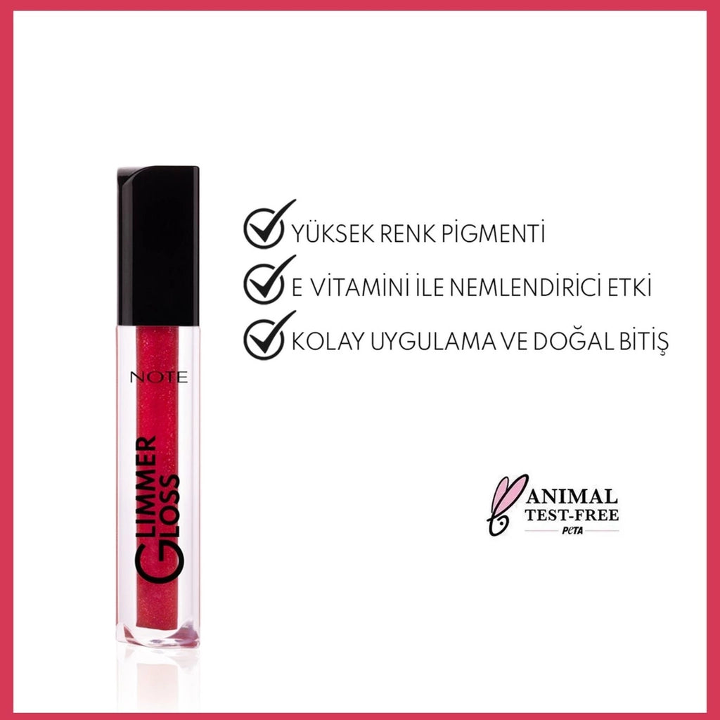 Note Glimmer Gloss Shimmering Moisturizing Lip Gloss 60 Cherry Girl