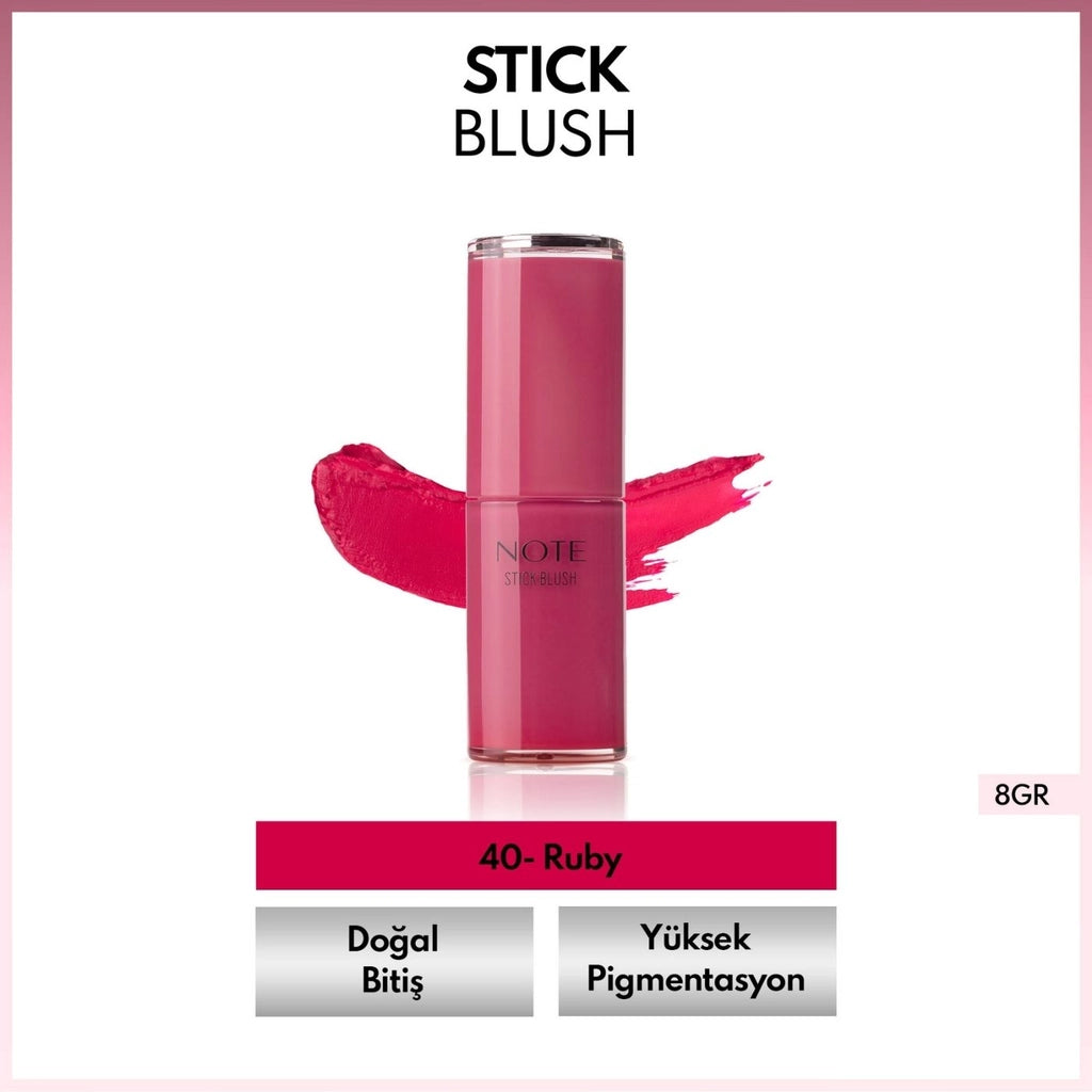 Note Stick Blush Moisturizing Soft Stick Blush 40 Ruby