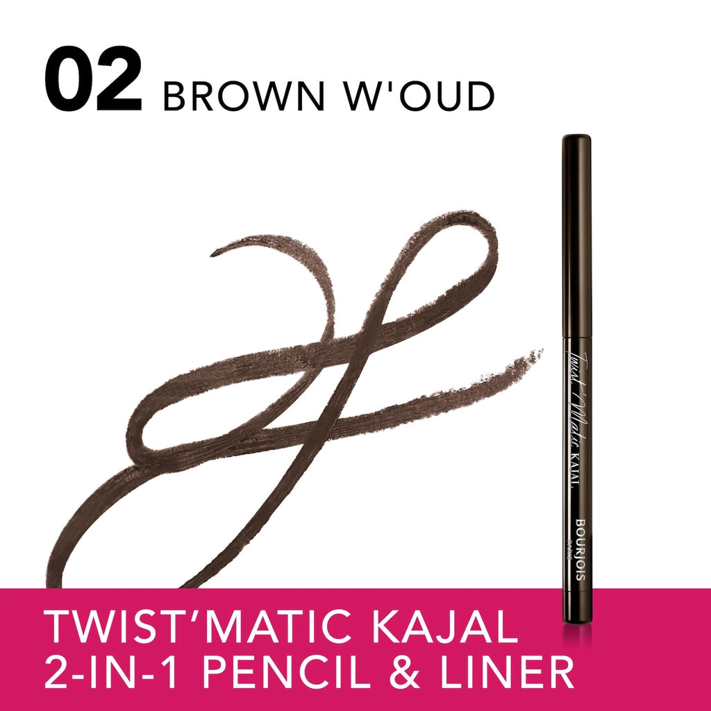 Bourjois Twist Matic Kajal 2 in 1 Eye Pencil 02 Brown W&