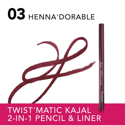 Bourjois Twist Matic Kajal 2 in 1 Eye Pencil 03 Henna&