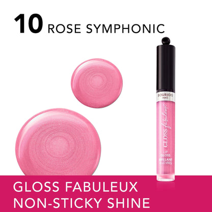 Bourjois Gloss Fabuleux Non-Sticky Shine Lip Gloss 10 Rose Symphonic
