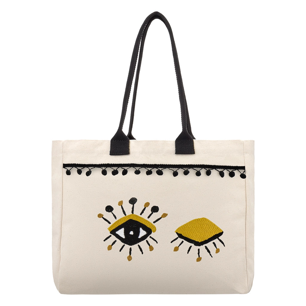 Eklips Eye Embroidered Beach Bag
