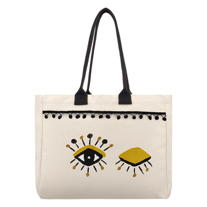 Eklips Eye Embroidered Beach Bag