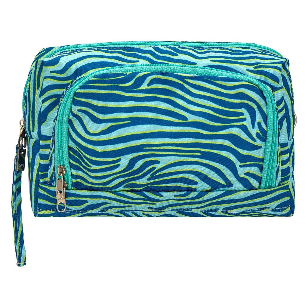 Eklips Blue Green Zebra Pattern Travel Bag