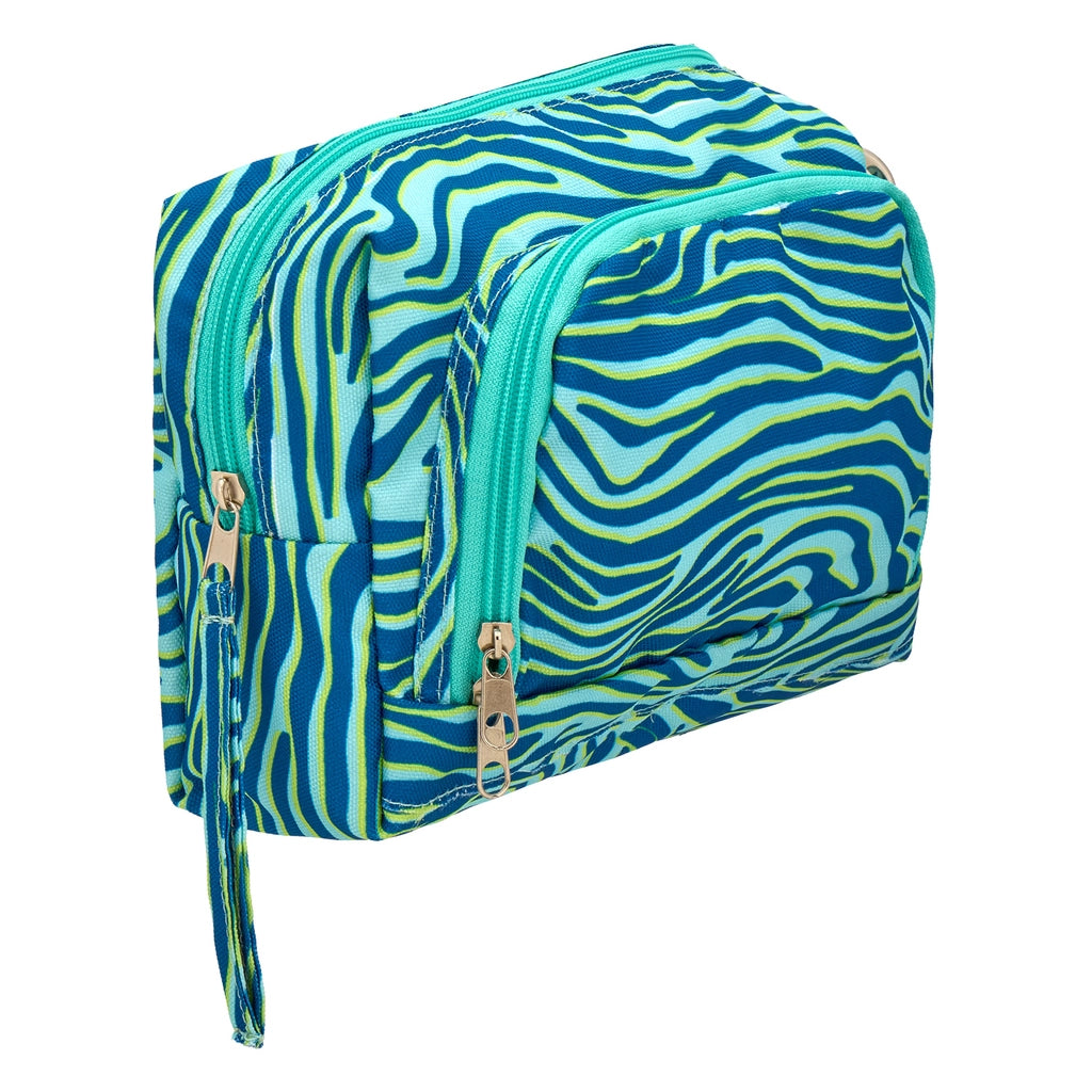 Eklips Blue Green Zebra Pattern Travel Bag