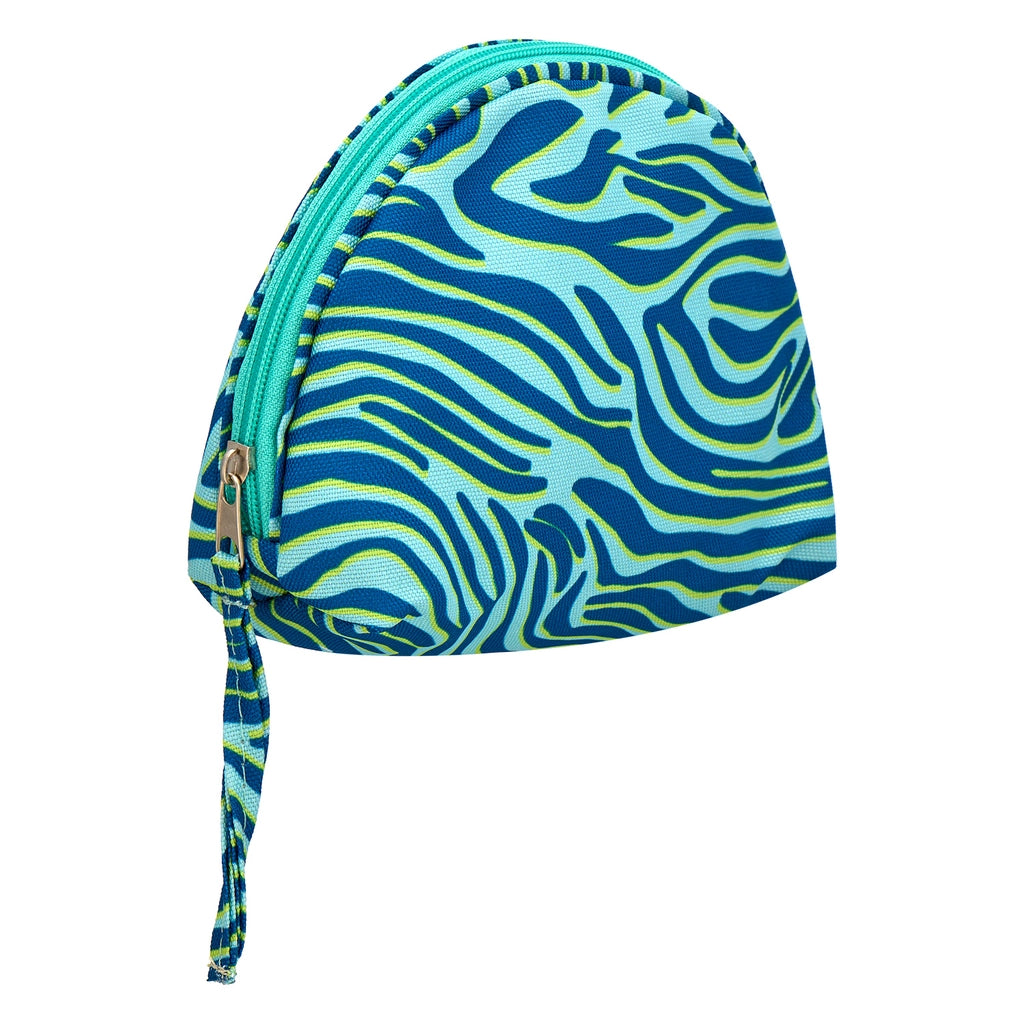 Eklips Blue Green Zebra Pattern Makeup Bag