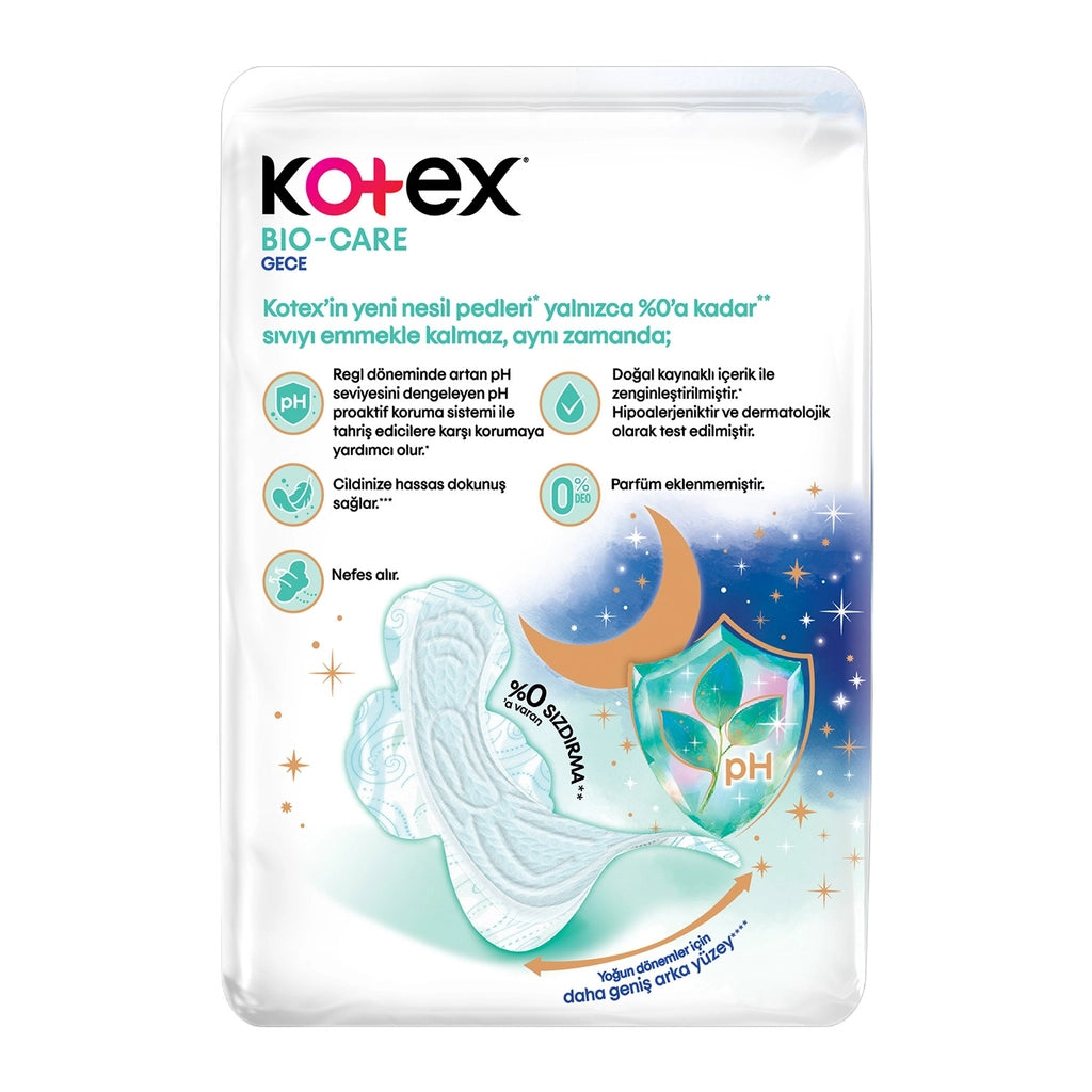 Kotex Bio-Care Quadro Night (Size 6) Sanitary Pads 14 Pack