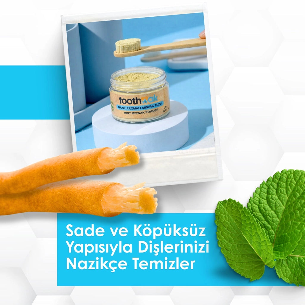 Toothwak Mint Flavored Miswak Tooth Cleaning Powder 20 gr