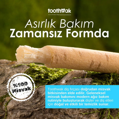 Toothwak Miswak Toothbrush + Set of 2 Spare Heads