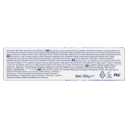 Oral-B Pro 3D White Advanced Luxe Perfection Toothpaste 50 ml