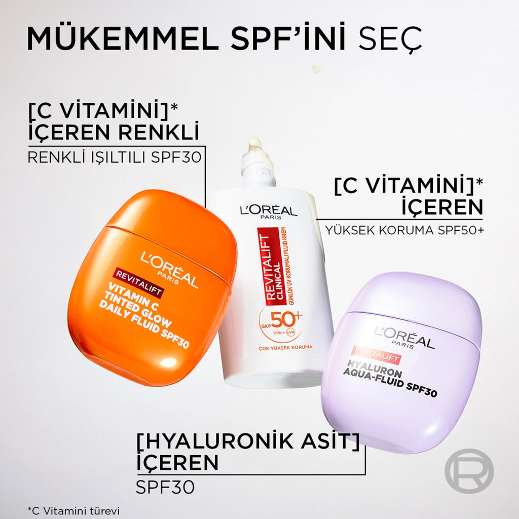 Loreal Paris Revitalift Clinical Colorful Radiant SPF30 Moisturizing Facial Sunscreen with Vitamin C 40 ml
