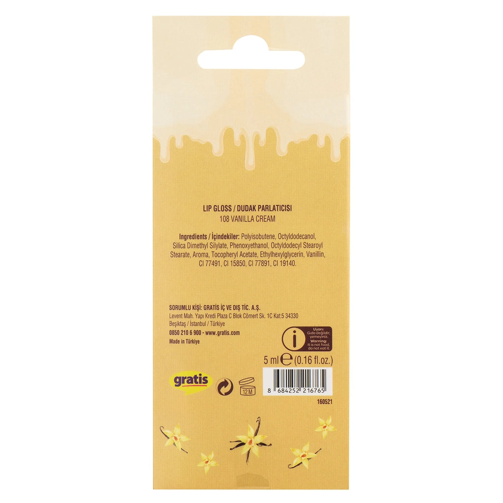Beaulis Sweet Cones Lip Gloss 108 Vanilla Cream